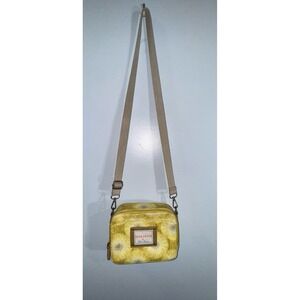 The Original Brakeburn England yellow brown starburst canvas structure crossbody